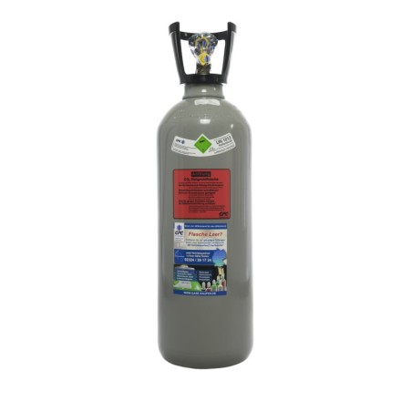 10 kg CO2 Flasche mit Steigrohr Tauchrohr, Lebensmittelgeeignet "E290" Made in EU
