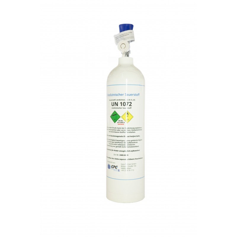 Med. Sauerstoff Aluflasche 2 Liter Medizinisch nach AMG GOX