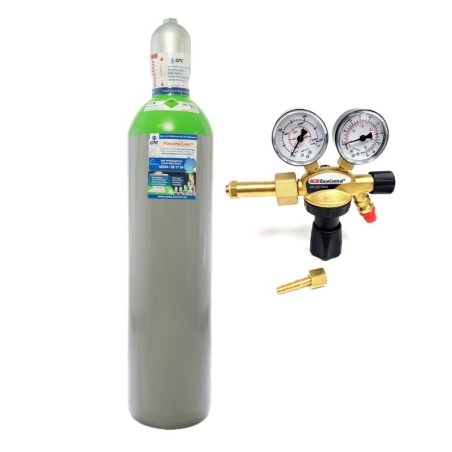 Schutzgas Mix 18%Co2 82%Argon 20 Liter Flasche + Argon/CO2 Schutzgas Druckminderer "GCE BaseControl" Eingang: 200bar Ausgang: 0-24 l/m WIG,MIG,MAG,TIG
