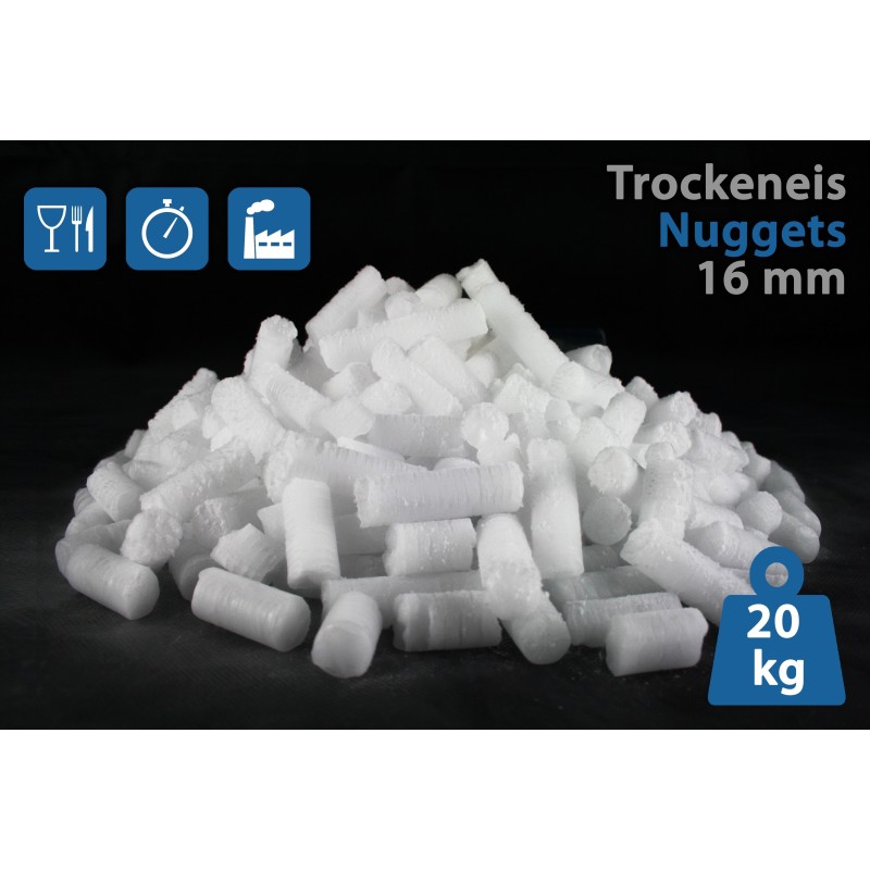 Next-Day Lieferung Trockeneis 20 kg Nuggets ∅ 16 mm inklusive Spezial-Thermobox