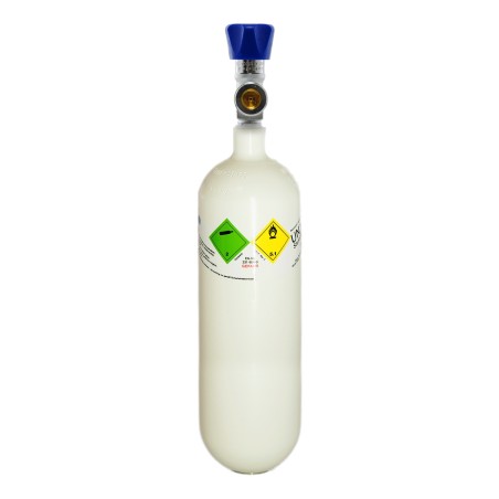 Medizinischer Sauerstoff 1 Liter Leichtstahlflasche, med. O2 nach AMG GOX, 200 bar, NEU & VOLL, Made in EU