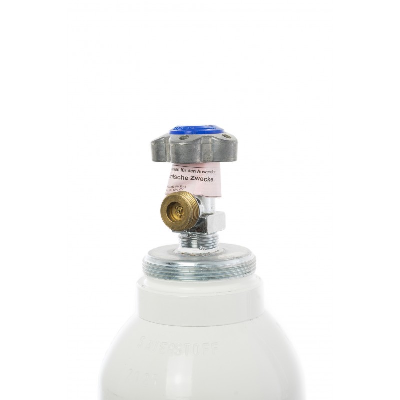 1,8-Liter Sauerstoffflasche mit Druckminderer/Druckregler MEDISELECT 25 02  D KL - Flasche aus Aluminium mit medizinischem Sauerstoff Druck: 200 bar