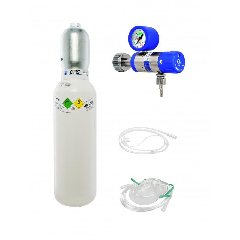 Stationäres Sauerstoffsystem (5 L med. O2), Druckminderer, Masken - Gase  Partner Onlineshop