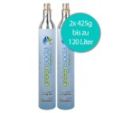 greensoda | Standard-Zylinder für Getränkesprudler, 425 g biogene Kohlensäure für bis zu 60 Liter Sprudelwasser | 2er-Pack