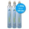greensoda | Premium-Zylinder für Getränkesprudler, 450 g biogene Kohlensäure für bis zu 63 Liter Sprudelwasser | 3er-Pack