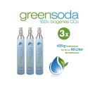 greensoda® Universal Bio Soda-Zylinder, 425 g Kohlensäure, 3er Pack