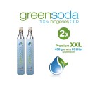 greensoda® PREMIUM XXL Universal Bio Soda-Zylinder, 450 g Kohlensäure, 2er Pack