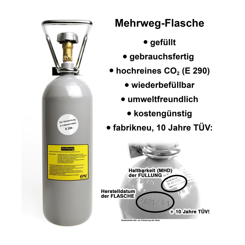 CO 2 offers Mehrweg Vorratsflasche für Aquarium Pflanzen