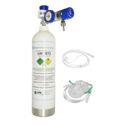 Mobiles Sauerstoffsystem (1,8 L med. O2), Druckminderer, Masken