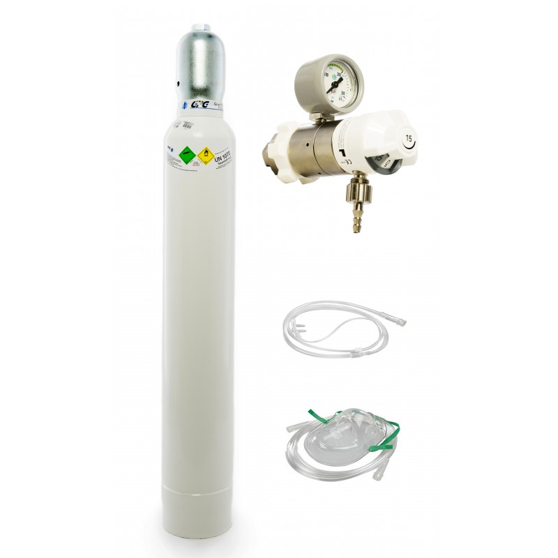 Mobiles Sauerstoffsystem (1,8 L med. O2), Druckminderer, Masken - Gase  Partner Onlineshop