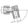 Winkelverschraubung für MR400/MR60 (für Sauerstoff/nicht brennb. Gase)