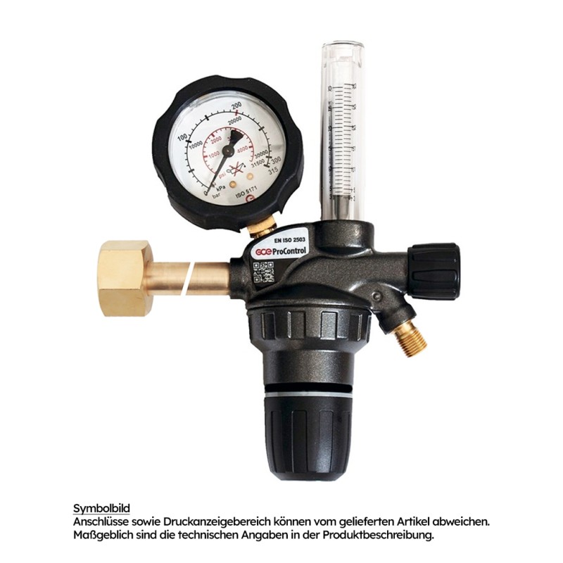 Wasserstoff Druckminderer "GCE ProControl" (0-30 l/min), mit Flowmeter