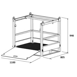 Gasflaschenpalette aus Stahl für 12 Gasflaschen 50 Liter