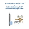 Kombipaket: Gasflasche, Stickstoff 2.8 50 Liter / C50 + Druckminderer "Profi" Stickstoff, Ausgang 0-20 bar
