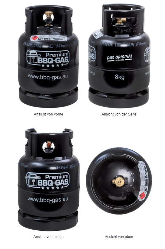 8 kg Grillgas Premium BBQ-GAS Flasche - Gase Partner Onlineshop